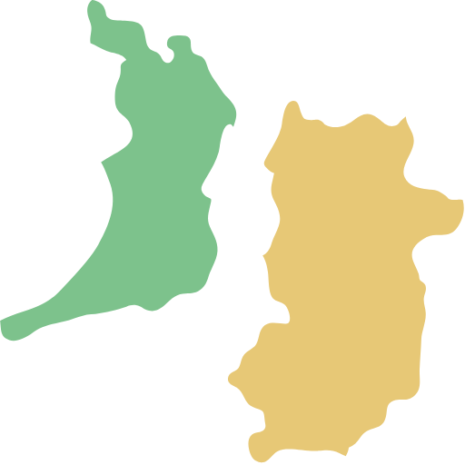 大阪と奈良の地図のアイコン
