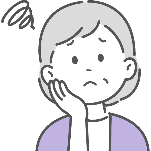 悩んでいる女性のイラスト