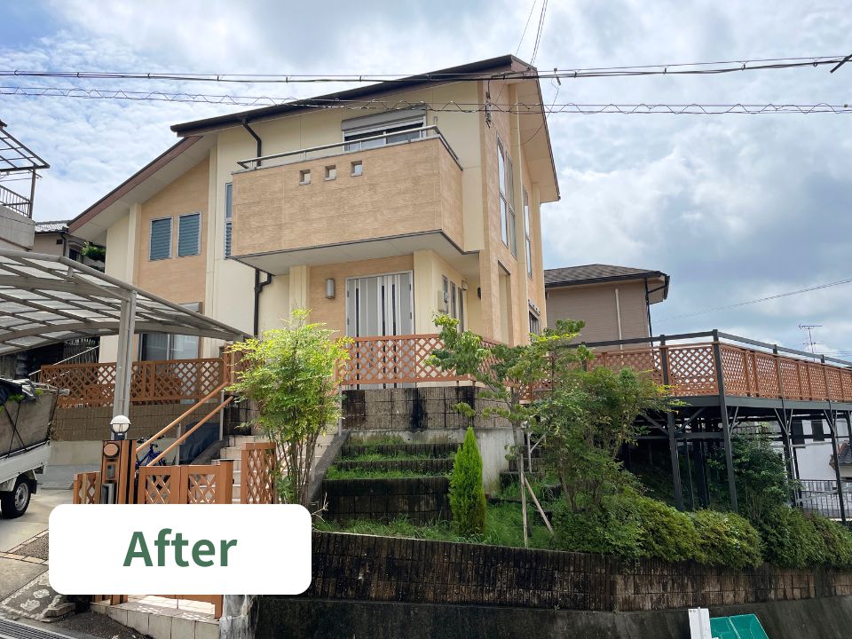 奈良市の個人宅の庭木伐採作業後の写真