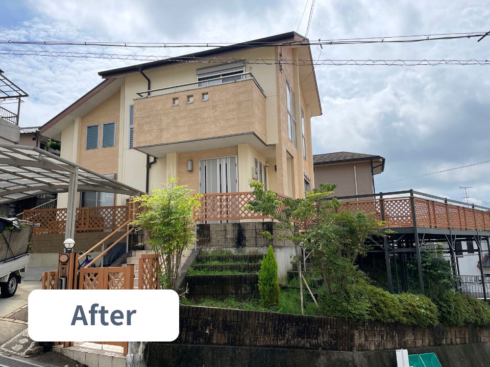 奈良市の個人宅の庭木伐採作業後の写真