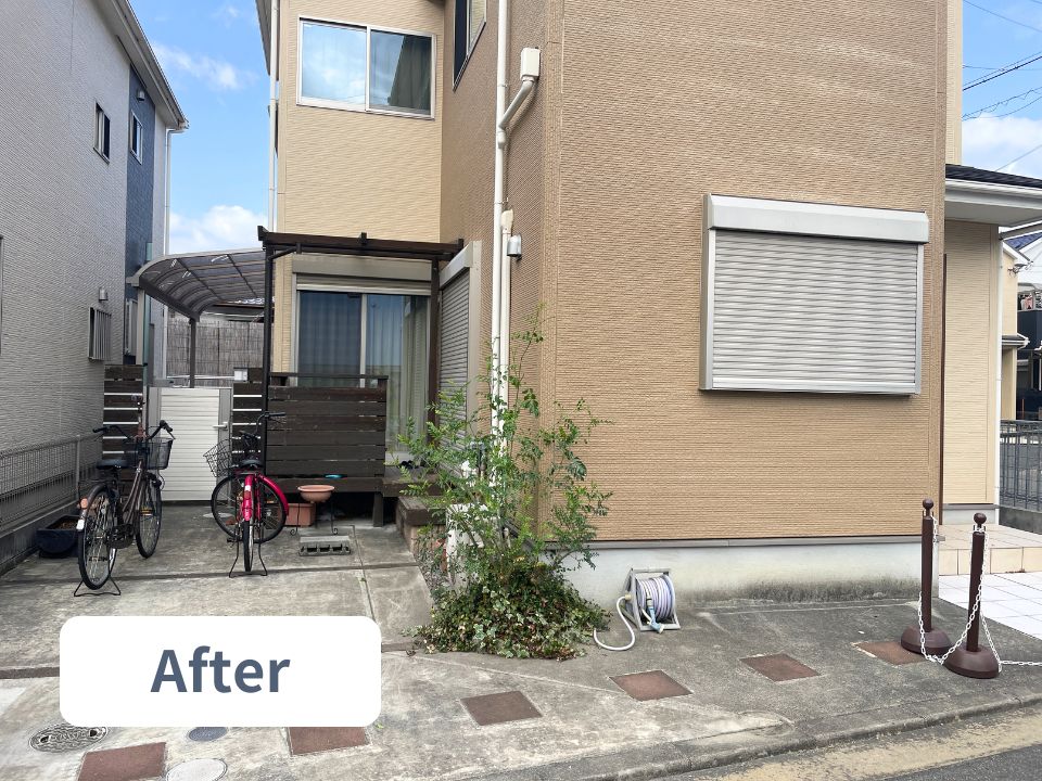寝屋川市の個人宅のシマトネリコ強剪定作業後の写真